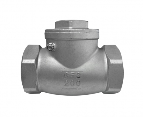 1" FNPT Swing Check Valve, 304 Stainless Steel, 200 PSI WOG