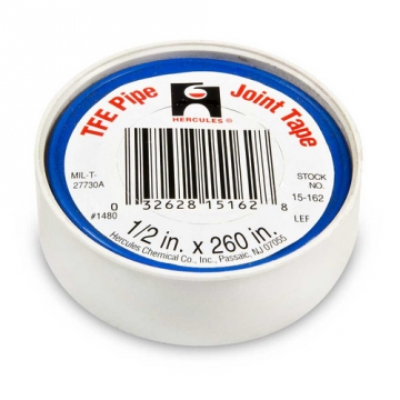 TFE Pipe Joint Tape, 1/2" x 260"